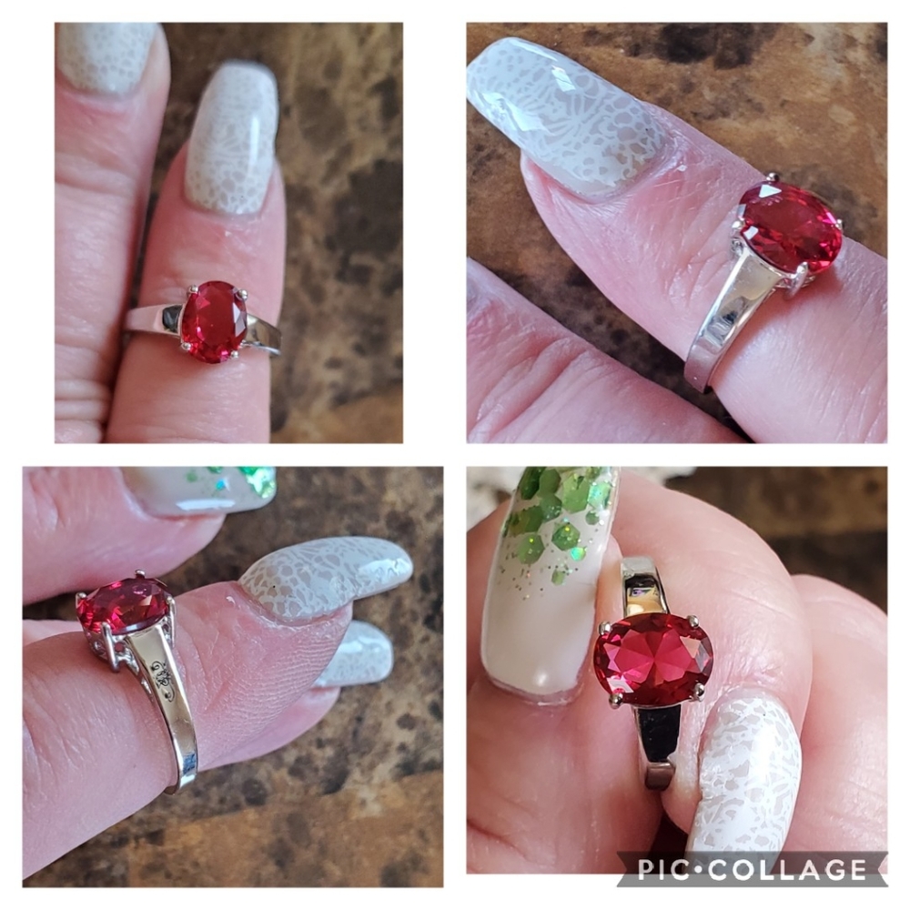 Genuine 2ct Ruby Solitaire Ring Size 6 - image 3